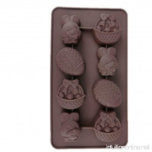 8 Cavity Rabbit Easter egg Silicone mold chocolate molds cake DIY mould - B00OII4H3Q